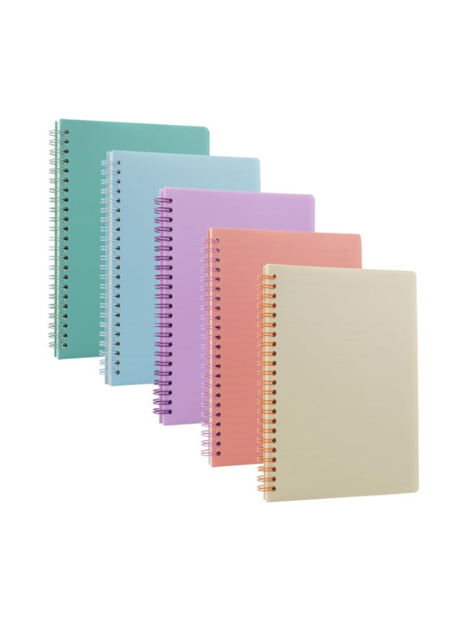 LODROC 5 Pack Lined Spiral Journal Notebook for Women & Men, 8.2" x 5.7",80 Sheets/160 Pages College Ruled Notebook, A5 Lined Notepad with 8mm Lines for Business Office School Travel - Image 1