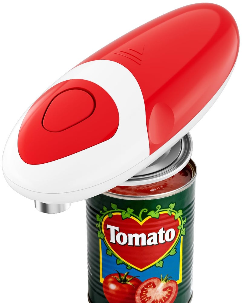 Befumly Electric Can Opener for Seniors One Touch - Easy Use, Smooth Edge Side Cut Auto Can Opener with Power Motor Fits All Can Sizes - Battery Operated, Hand Free for Kitchen by Befumly (Red) - Image 1