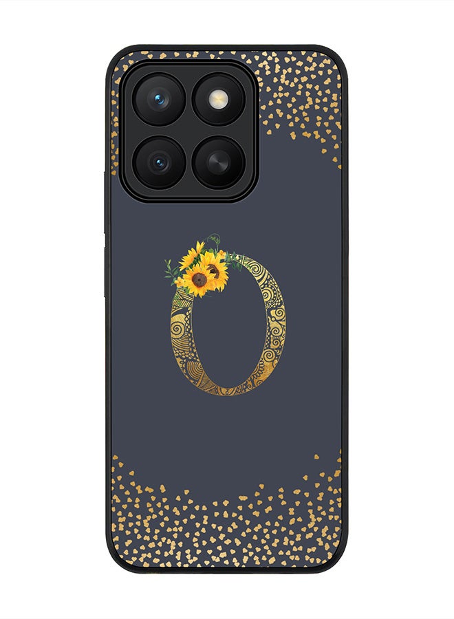 Stylizedd For Honor X8c Case,Slim fit Camera Protection, Shockproof Thin Phone cover  - Custom Floral Monogram - O  (Grey )