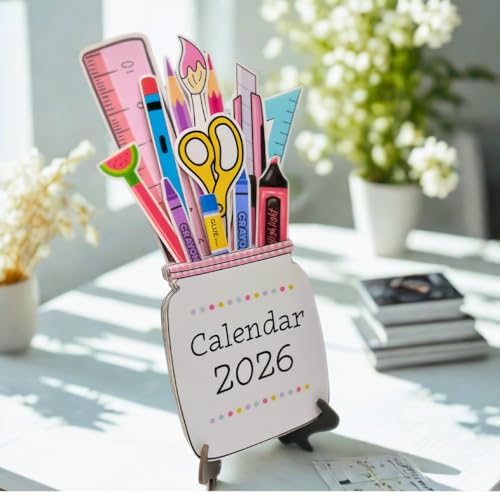 Zesta Table Calendar 2026 | kawaii calender 2026 | Desk Calendar 2026 for Office, Home and Study Accessories For Students | Monthly Calendar For Study Table (Stationery) - Image 1