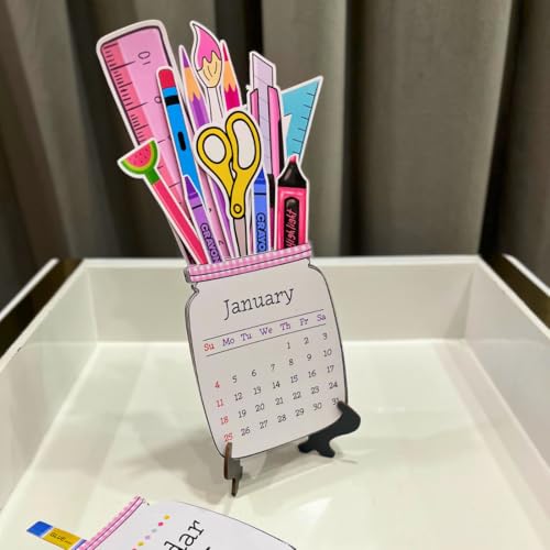 Zesta Table Calendar 2026 | kawaii calender 2026 | Desk Calendar 2026 for Office, Home and Study Accessories For Students | Monthly Calendar For Study Table (Stationery) - Image 2