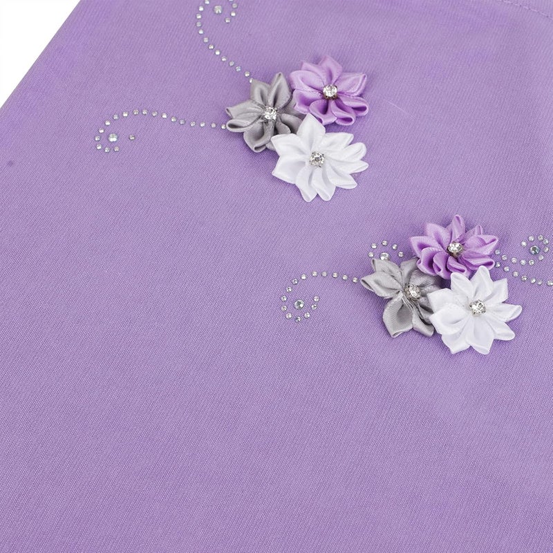NICEYST Girls Ice Silk Muslim Khimar Hijab Headscarf Flower Arab Scarf Shawls Neck Wrap Islamic Head Wrap for Age 2-7 Years - Image 2