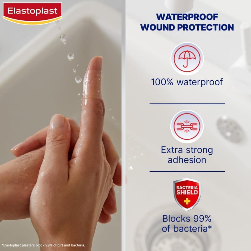Elastoplast Aqua Protect Plasters 20 Strips 100 Waterproof for SwimmingBathing Strong Adhesion nonstick Wound Pad Flexible and Breathable Plasters Transparent and Discreet plasters Clear - Image 4