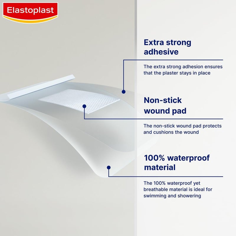 Elastoplast Aqua Protect Plasters 20 Strips 100 Waterproof for SwimmingBathing Strong Adhesion nonstick Wound Pad Flexible and Breathable Plasters Transparent and Discreet plasters Clear - Image 2