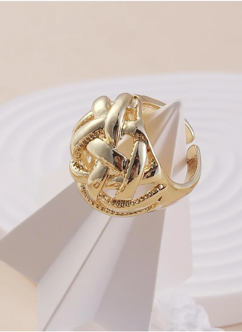 SOHI Basket Weave Adjustable Finger Ring