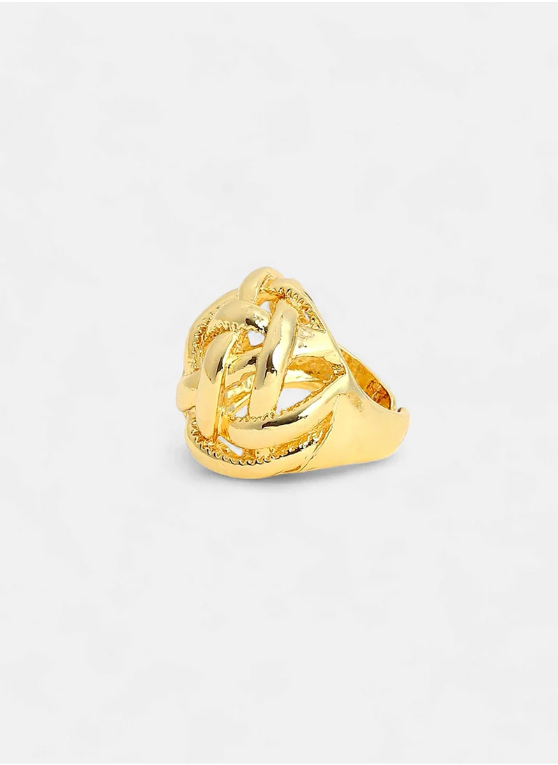 SOHI Basket Weave Adjustable Finger Ring