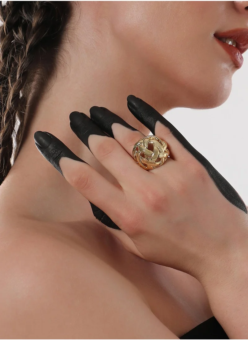 SOHI Basket Weave Adjustable Finger Ring