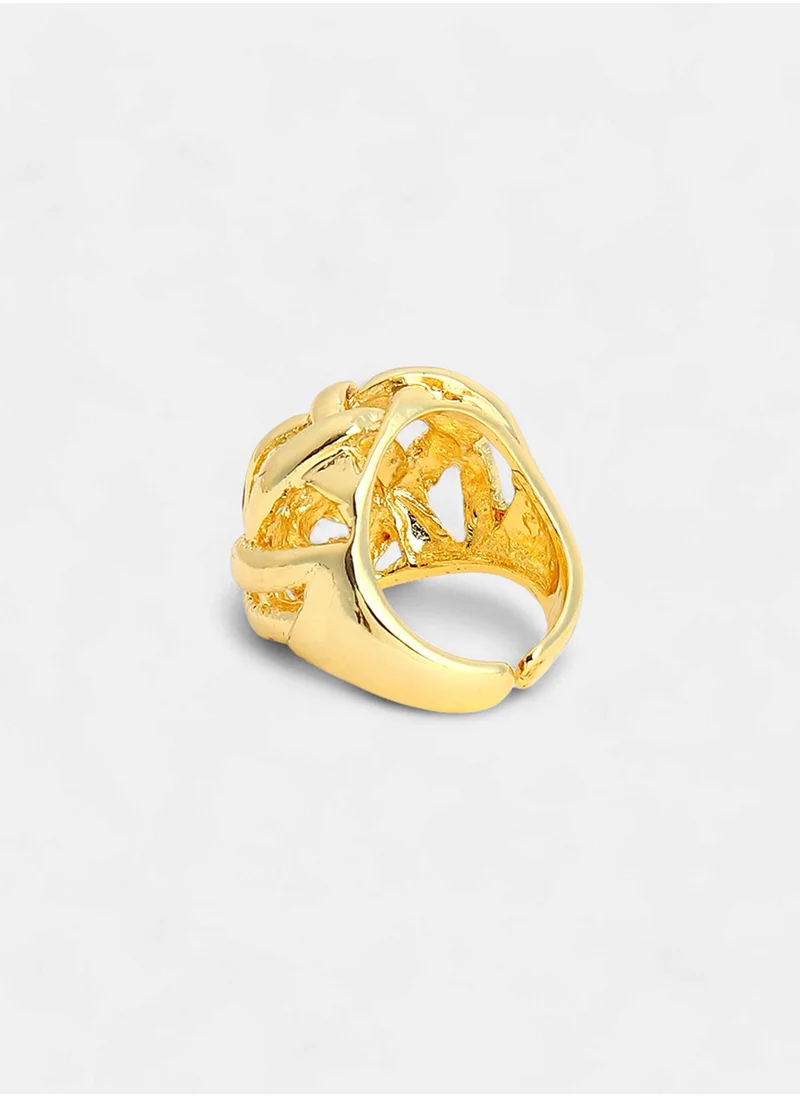 SOHI Basket Weave Adjustable Finger Ring