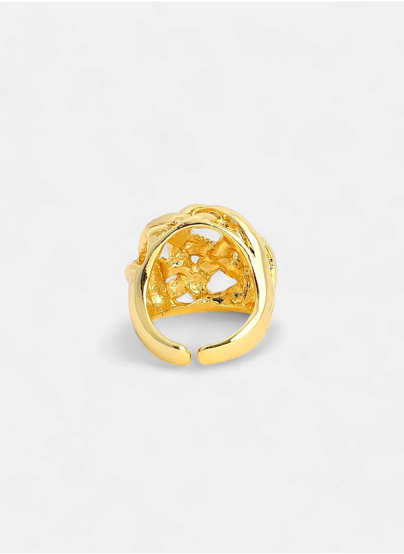 SOHI Basket Weave Adjustable Finger Ring