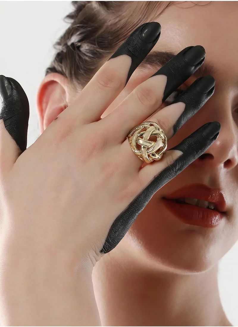 SOHI Basket Weave Adjustable Finger Ring