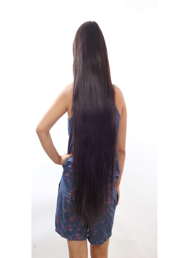 Ritzkart Remy Human Hair Double Drown Extensions 24" Long & Dark Brown Straight Soft Hair Extensions With Instant Volume, Brown, - Image 2
