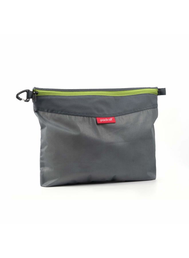 pack all Waterproof Travel Packing Pouches Organizer Storage Packing Bag with Zipper for Travel, Office, Arts (Small/Medium/Large/Set) Large Grey - Image 1