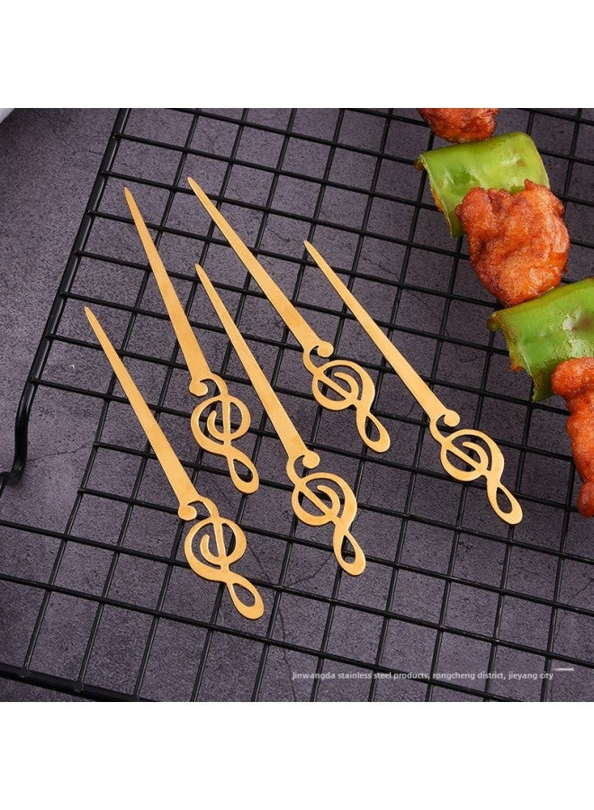 Fire Paint Seal Accessories Fork Seal Sign Gold Mixing Needle Seal Fork Musical Note Fruit Fork Stainless Steel-Color:True Color (short) - Image 2