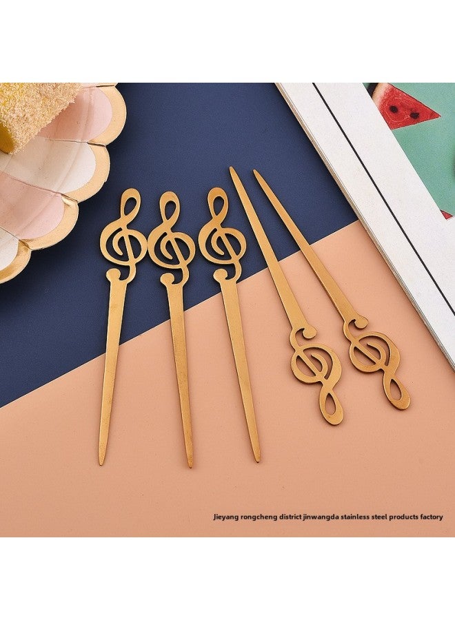 Fire Paint Seal Accessories Fork Seal Sign Gold Mixing Needle Seal Fork Musical Note Fruit Fork Stainless Steel-Color:True Color (short) - Image 5