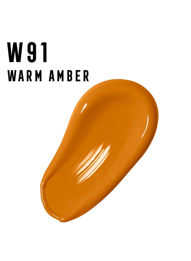 Max Factor فاونديشن فيس فينيتي طوال اليوم - W91 أمبر دافئ - Image 3