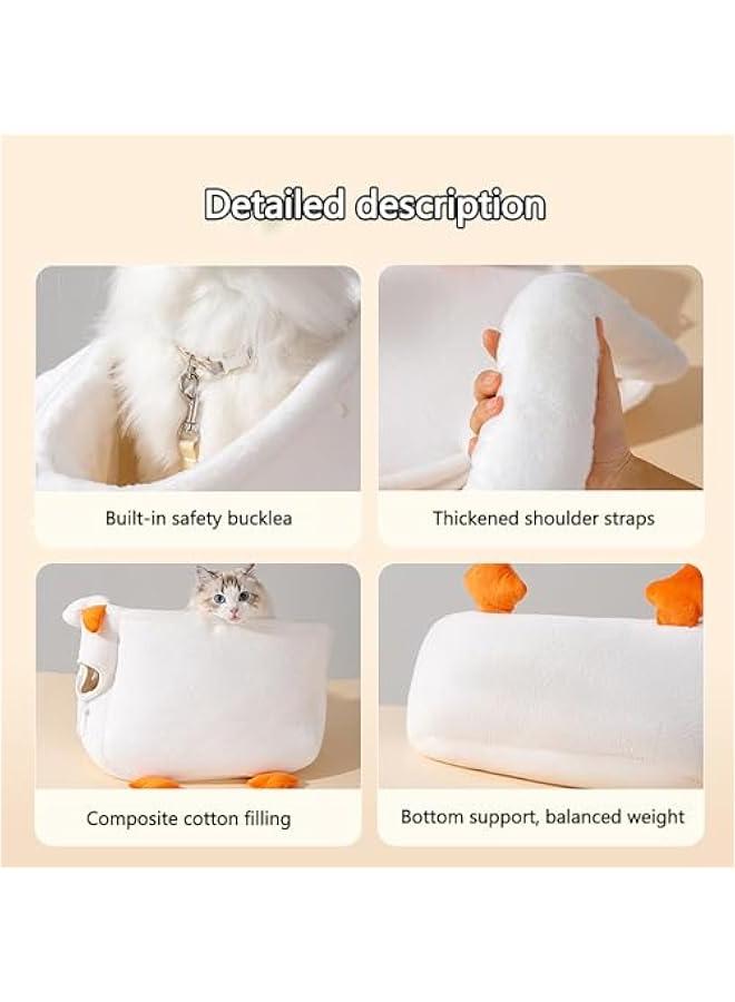 Generic Medium Pet Sling Carrier Bag for Small Dog and Cat - Outdoor Travel Portable Cartoon Shape White Goose Shoulder Crossbody Transport Bag  - Image 2