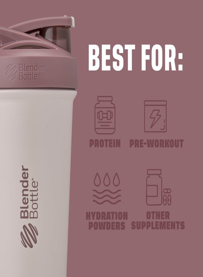 BlenderBottle Strada Sleek Shaker Cup Insulated Stainless Steel Water Bottle with Wire Whisk, 25-Ounce, Red/Tan (Sahara Sunset) - Image 4