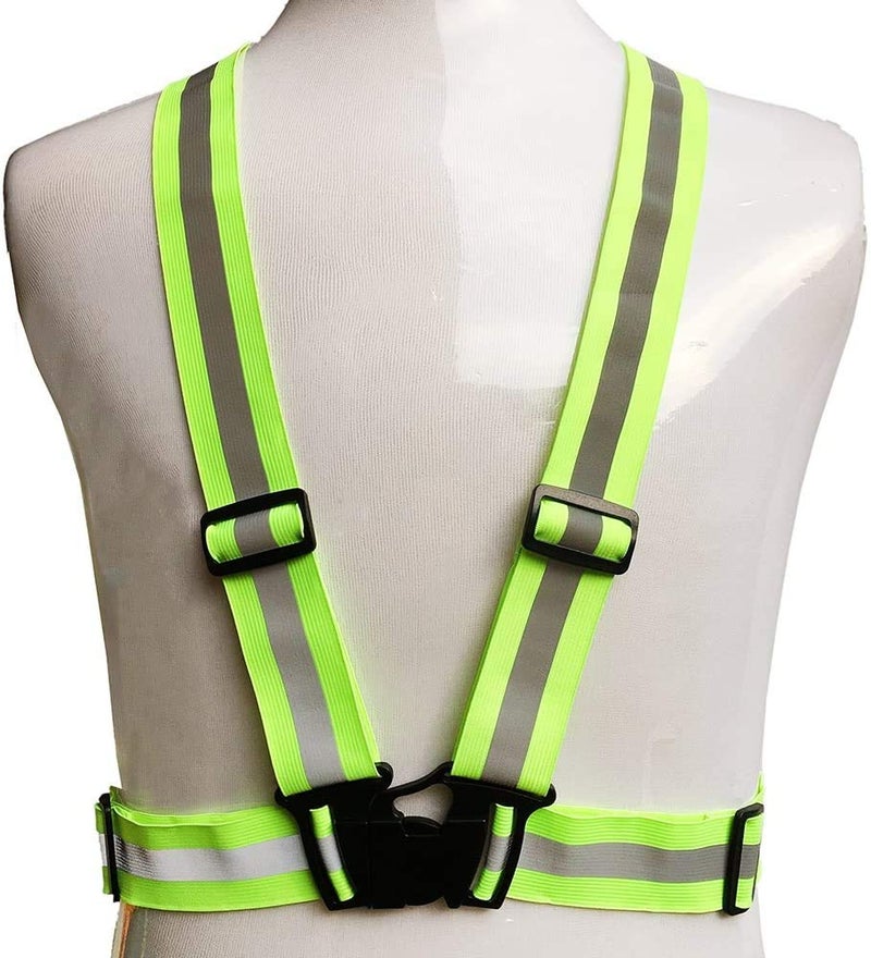 JERN سترة جيرن® العاكسة، سترة أمان خفيفة الوزن للنساء والرجال والأطفال، سترة جري عاكسة قابلة للتعديل مع رؤية عالية 360° للجري وركوب الدراجات والدراجات النارية (أخضر) - Image 5