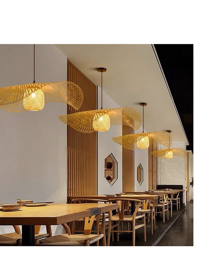 يوكاندل ثريا ريفية خوص الخيزران للمطبخ وغرف المعيشة، ثريات إنارة بسيطة وخفيفة لديكورات المنزل - Image 3