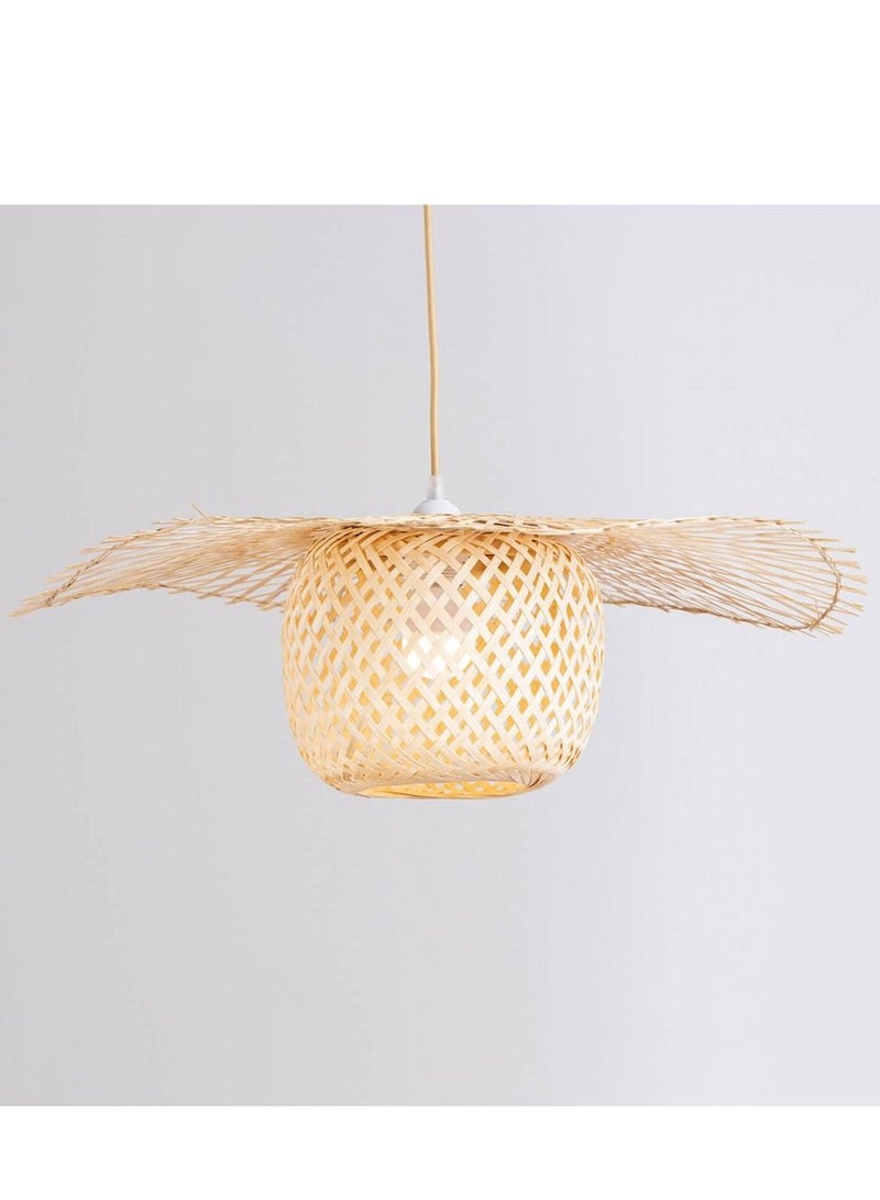 يوكاندل ثريا ريفية خوص الخيزران للمطبخ وغرف المعيشة، ثريات إنارة بسيطة وخفيفة لديكورات المنزل - Image 4