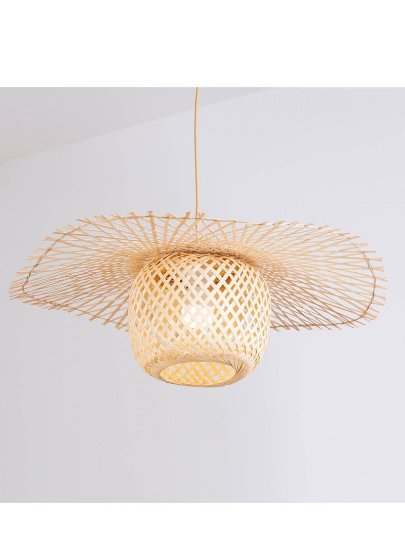 يوكاندل ثريا ريفية خوص الخيزران للمطبخ وغرف المعيشة، ثريات إنارة بسيطة وخفيفة لديكورات المنزل - Image 5