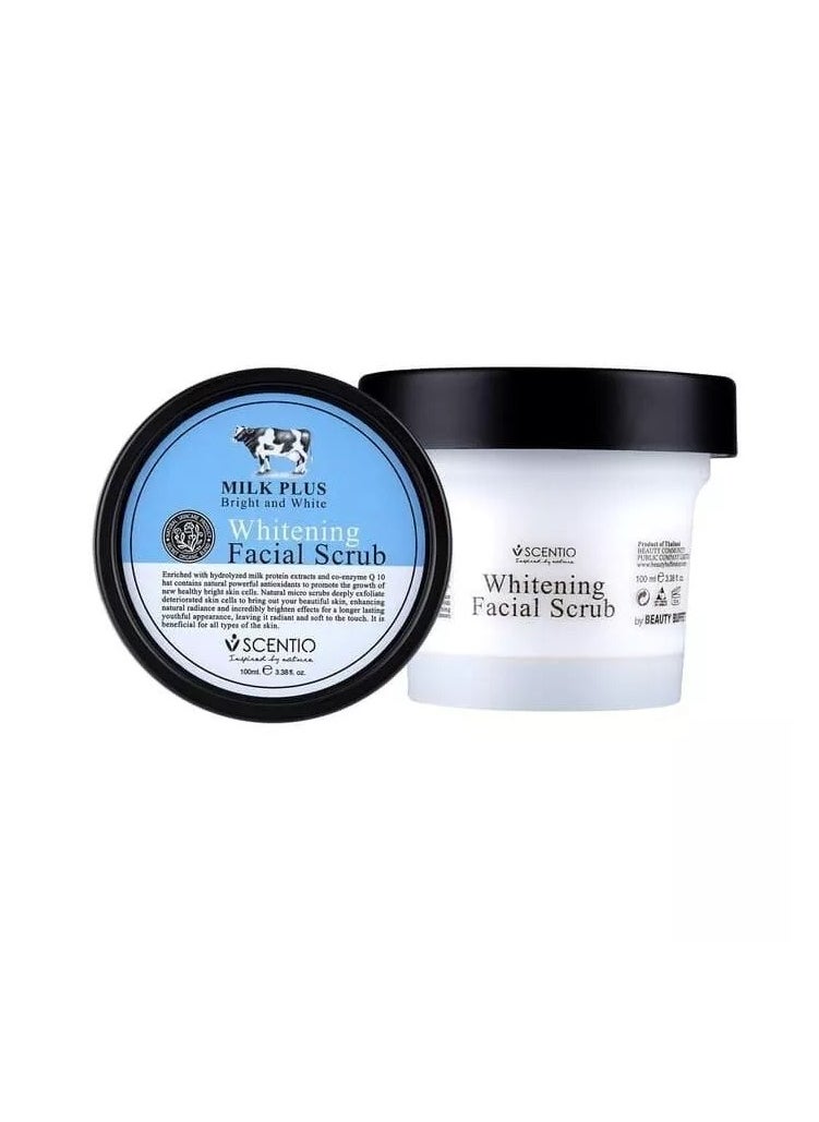 Scentio Scentio Milk Plus Bright Whitening CO-Q10 Facial Scrub Skin 100ml  - Image 1