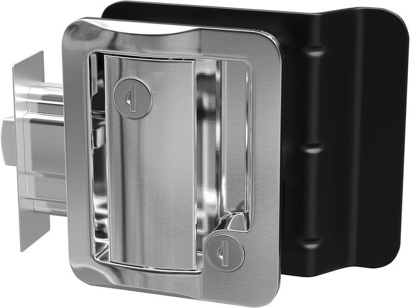 Leisure Locks RV Travel Trailer Entry Door Polar Chrome Paddle Deadbolt - Image 2