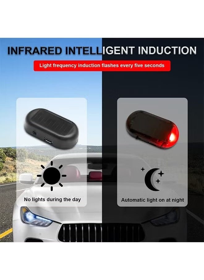 GMORO - 2PCS Car Solar Power Simulated Dummy Alarm, Anti-Theft LED Flashing Security Light Fake Lamp, Auto Warning Interior Safety Lights with USB Charger Port, Car Accessories for Most Cars - Image 1