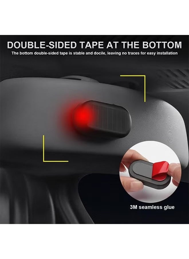GMORO - 2PCS Car Solar Power Simulated Dummy Alarm, Anti-Theft LED Flashing Security Light Fake Lamp, Auto Warning Interior Safety Lights with USB Charger Port, Car Accessories for Most Cars - Image 1