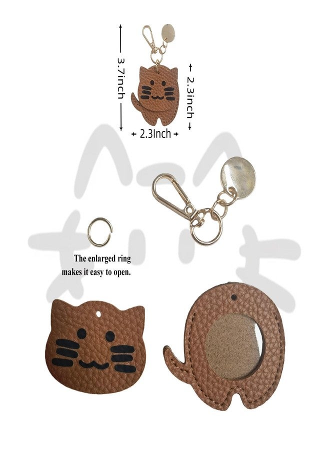 molxiobul Pet Hair Storage Keychain, Cat Fur Keepsake Bag Charm,Pet Memorial Gift Keyring, Handmade PU Leather Keychain for Collecting Cat Hair - Image 3