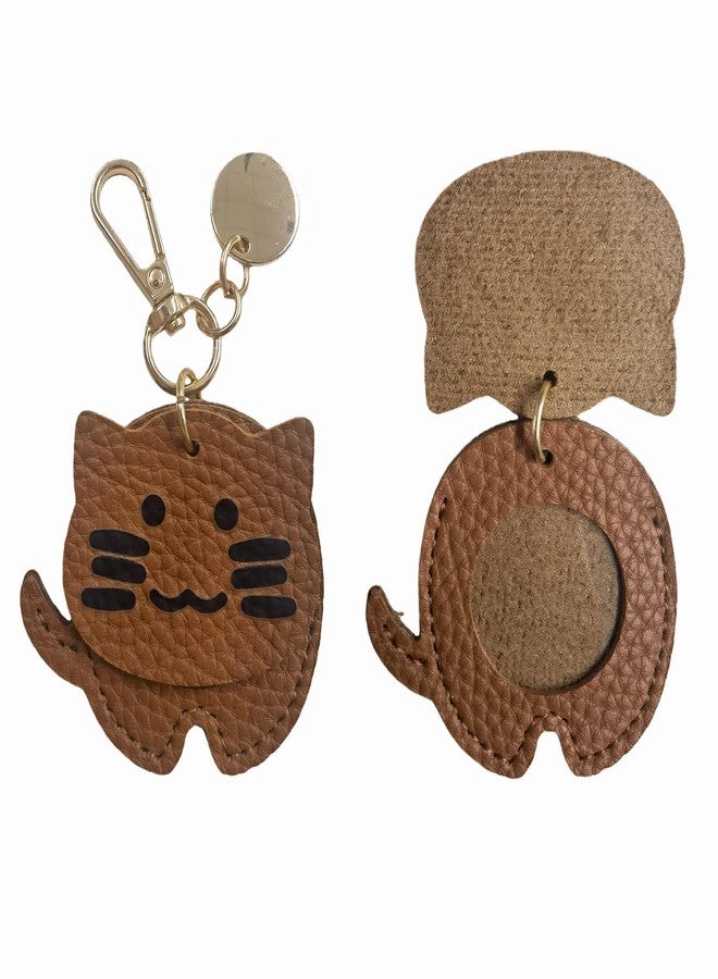 molxiobul Pet Hair Storage Keychain, Cat Fur Keepsake Bag Charm,Pet Memorial Gift Keyring, Handmade PU Leather Keychain for Collecting Cat Hair - Image 2