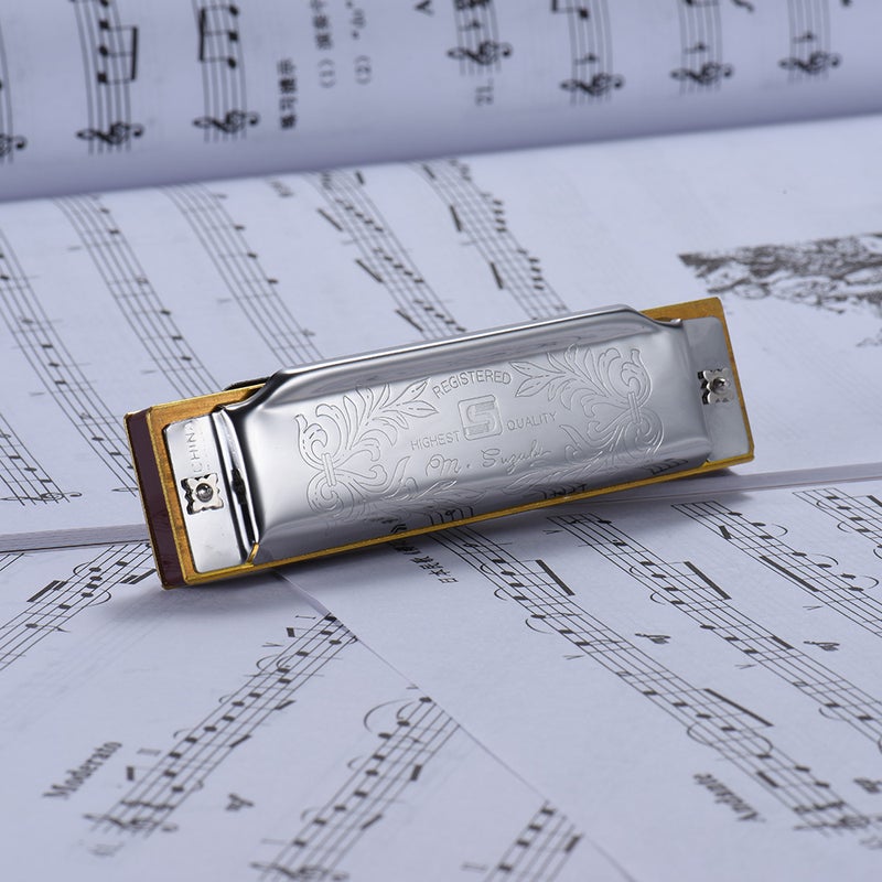 Suzuki 1072-F Folkmaster Standard 10-Hole Diatonic Harmonica Key of F 20 Tone for Beginner Student - Image 5