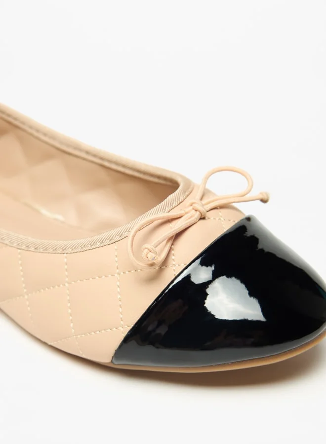 فلورا بيلا من شو إكسبرس Women's Quilted Slip-On Ballerina Shoes with Bow Detail