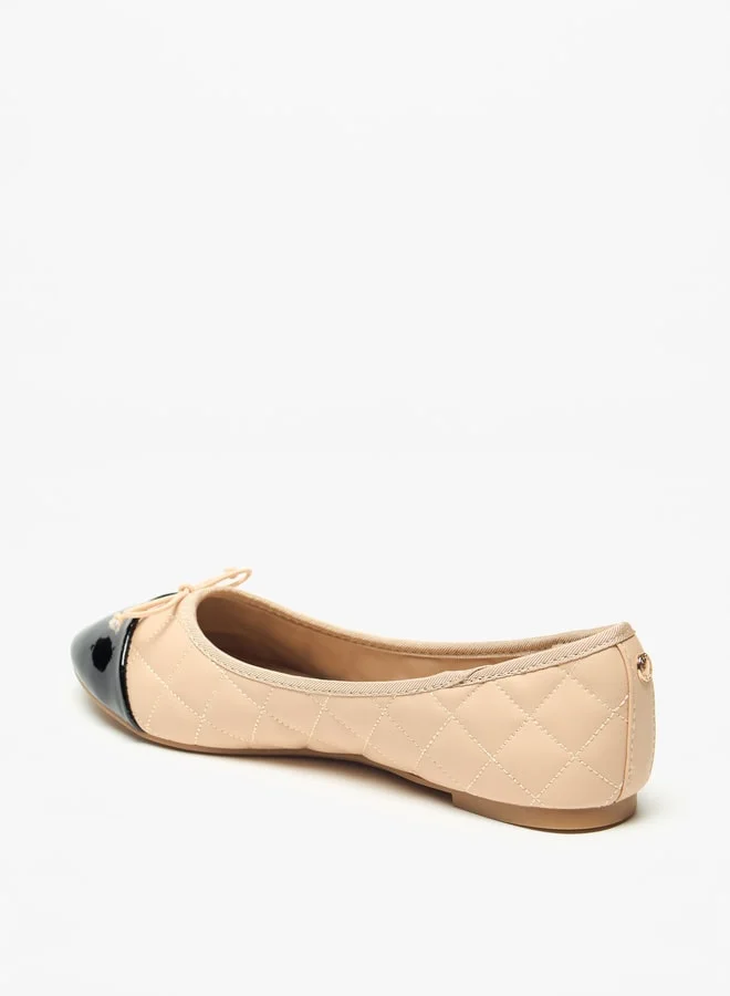 فلورا بيلا من شو إكسبرس Women's Quilted Slip-On Ballerina Shoes with Bow Detail