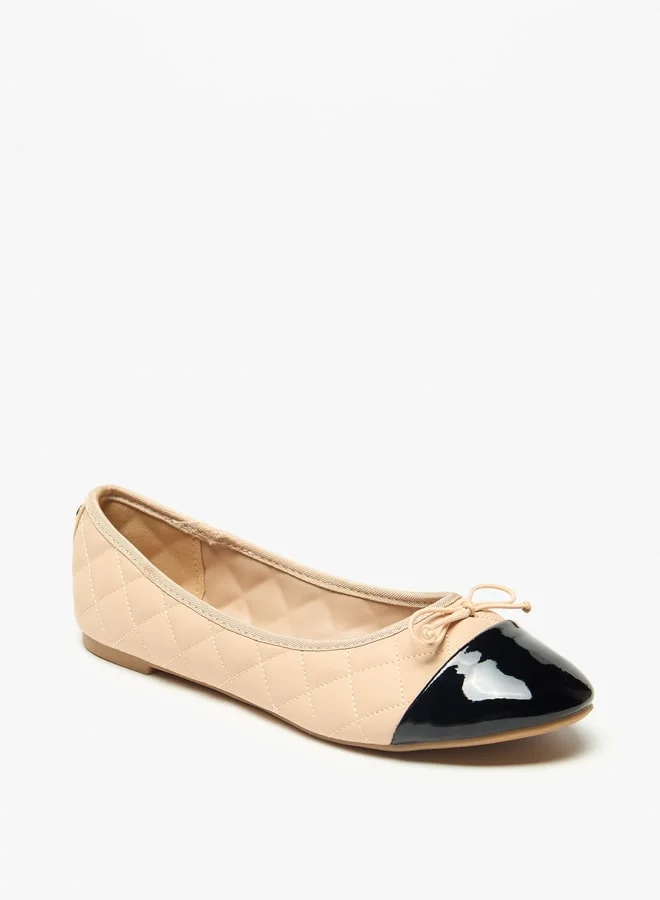 فلورا بيلا من شو إكسبرس Women's Quilted Slip-On Ballerina Shoes with Bow Detail