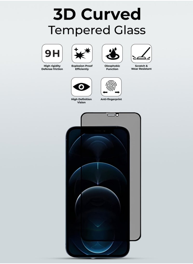 glassology iPhone 15 Pro Max Privacy Screen Protector with Easy Installation Frame, Anti-Drop & Anti-Scratch, Case Friendly 28° Anti-Spy, and Anti-Fingerprint Protection.-Fingerprint Protection.  - Image 2