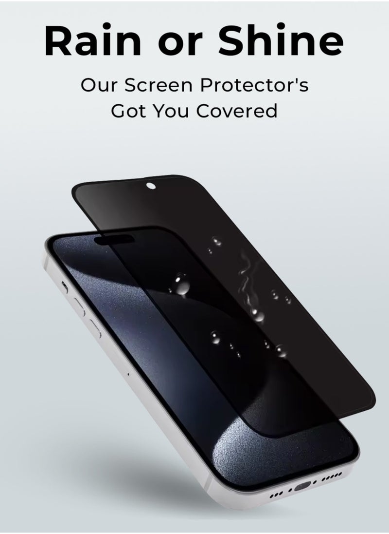 glassology iPhone 15 Pro Max Privacy Screen Protector with Easy Installation Frame, Anti-Drop & Anti-Scratch, Case Friendly 28° Anti-Spy, and Anti-Fingerprint Protection.-Fingerprint Protection.  - Image 3