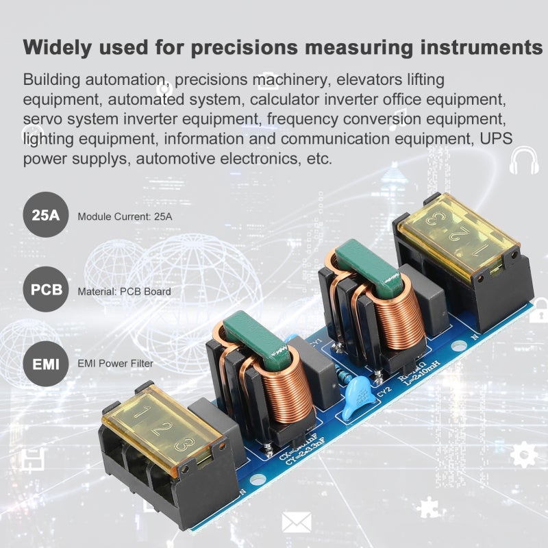 Power Filter 25A Multicolor Reactance-Type Low-Pass Filter Module - High-Frequency 2-Stage Filtering Circuit Board for Precision Instruments, Automotive Electronics and Automated Systems - Image 4