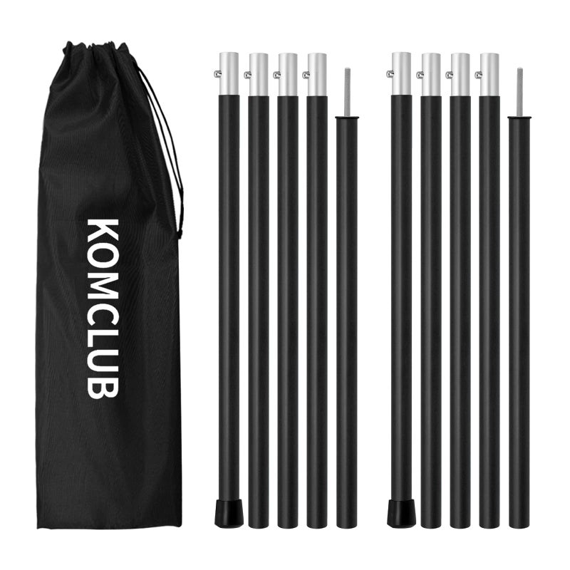 KOMCLUB Telescoping Tent Poles Tarp Poles 5Section Adjustable Aluminum Rods for Tent Fly and Tarps Lightweight Replacement Adjustable Tent Poles for Outdoor Sport Camping 78InchBlack - Image 2