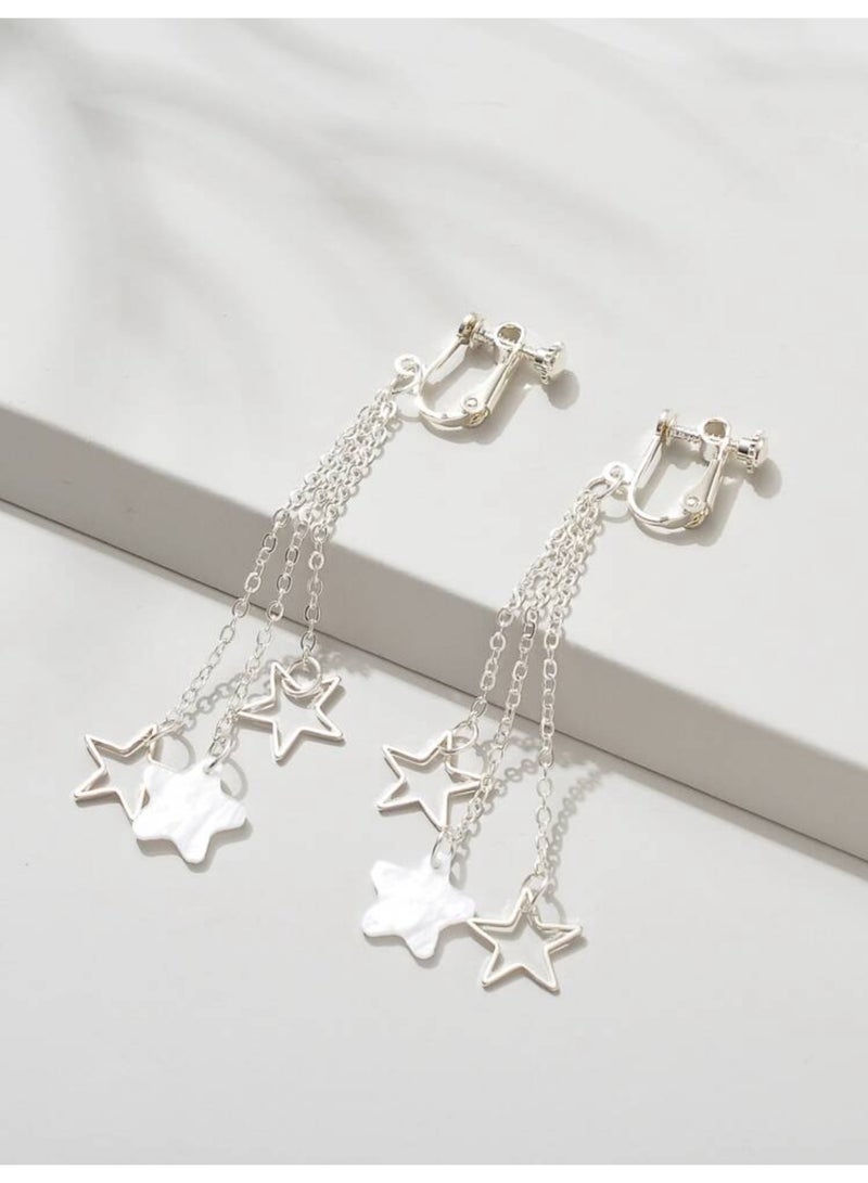 Dangle Charms Elegant Silver Plated Earrings For Women - Image 2