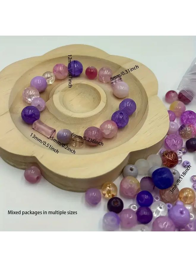 A Pack Of 450g Mixed Purple Glass Beads 3 To 13mm In Various Shades For Jewelry Making Christmas Decorations And Crafts Compatible With Cord Wire - Image 5