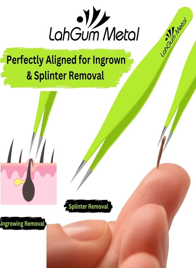 LahGum Metal Super Sharp Pointed Tweezers Precision Fine Point Tip Ingrown Hair Tweezers Kit Pointed Tweezers For Women Chin Hair Removal, Extra Thin Tweezers Precision Stainless Facial Hair Remover For Face - Image 5