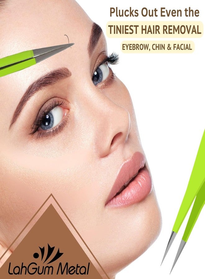 LahGum Metal Super Sharp Pointed Tweezers Precision Fine Point Tip Ingrown Hair Tweezers Kit Pointed Tweezers For Women Chin Hair Removal, Extra Thin Tweezers Precision Stainless Facial Hair Remover For Face - Image 4