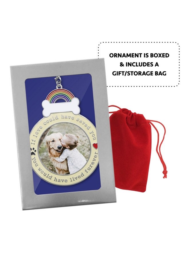 BANBERRY DESIGNS Dog Memorial 2024 Keepsake Photo Ornament - If Love Could Have Saved You - Paw Prints and Heart Design - Loss of Pet Gifts - Gift/Storage Bag Included - Image 4