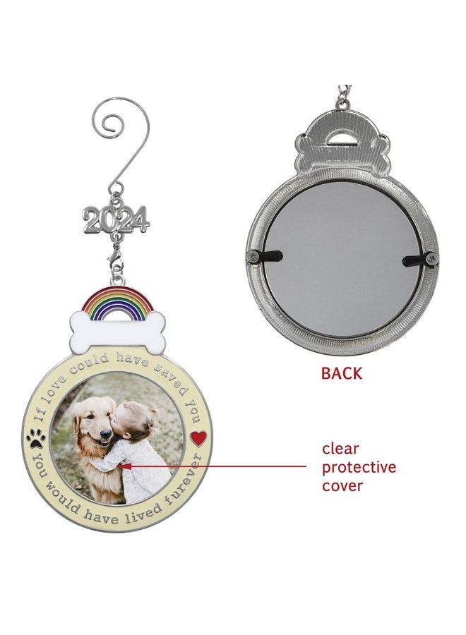 BANBERRY DESIGNS Dog Memorial 2024 Keepsake Photo Ornament - If Love Could Have Saved You - Paw Prints and Heart Design - Loss of Pet Gifts - Gift/Storage Bag Included - Image 5