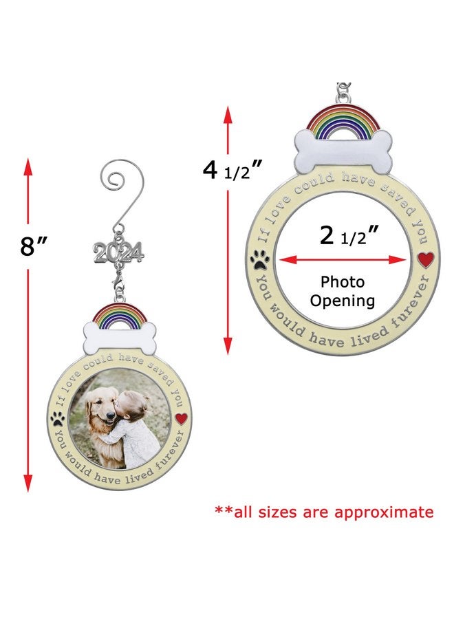 BANBERRY DESIGNS Dog Memorial 2024 Keepsake Photo Ornament - If Love Could Have Saved You - Paw Prints and Heart Design - Loss of Pet Gifts - Gift/Storage Bag Included - Image 3