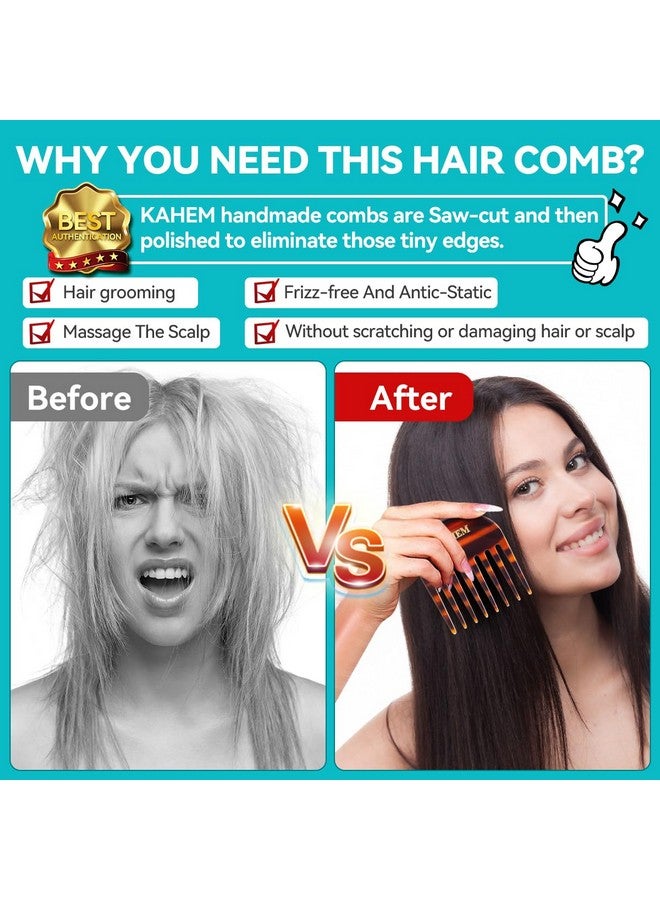 KAHEM Ahem Handmade Wide Tooth Comb For Curly Hair.Small Wide Tooth Comb For Long And Short Hair Detangler Comb For Wet And Dry. Professional Hair Cutting Combs3.14Inch - Image 5