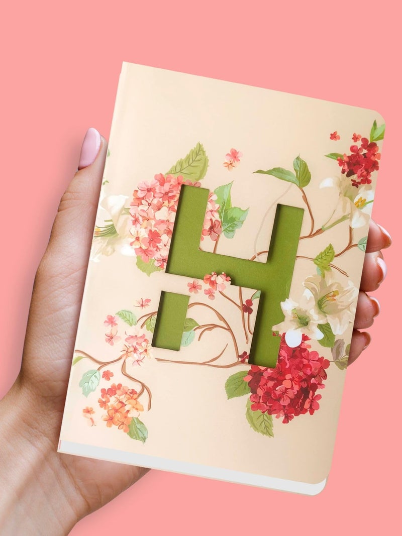 DOODLE Initial H Lasercut Diary Notebook, B6 (6.69 X 4.72 X 0.5 Inches), 192 Pages, 80 GSM, Gift for Women - Image 1
