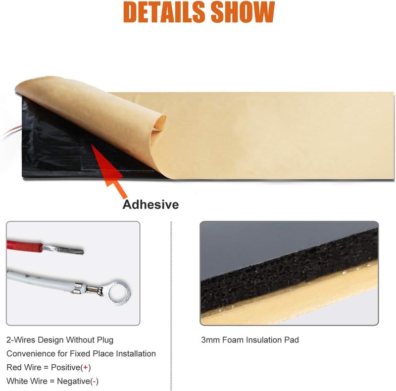 FACON 7-1/4" x 25" 12V RV Tank Heater Pad with Automatic Thermostat, RV Water Tank Heating Pads, Prevents Freezing for Fresh, Grey, Black Water Tanks, Up to 50 Gallons, QAI Certified - Image 4