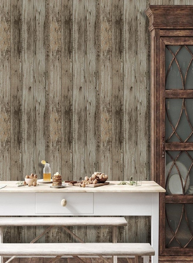 TANONE Grey Wood Peel and Stick Wallpaper 17.8" X 118.8" Self Adhesive Removable Decorative Film Wood Grain Contact Paper for Wall Covering Furniture Countertop Kitchen DIY - Image 5